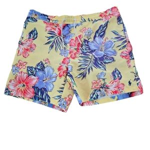 Polo Ralph Lauren Mens Swim Trunks Large Floral Hibiscus Yellow‎ Hawaiian